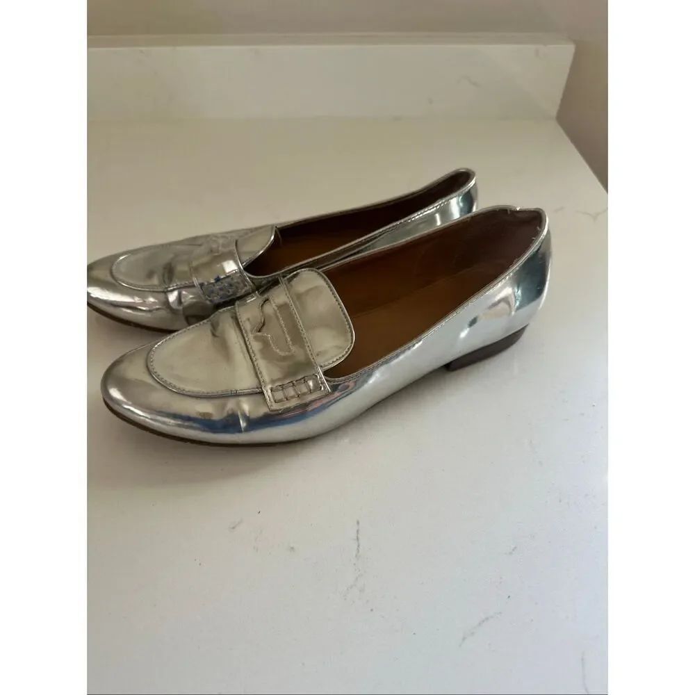 J. CrewโSilver Metallic Loafers Women's 9.5